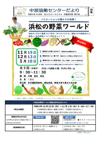 「浜松の野菜ワールド」（全3回）